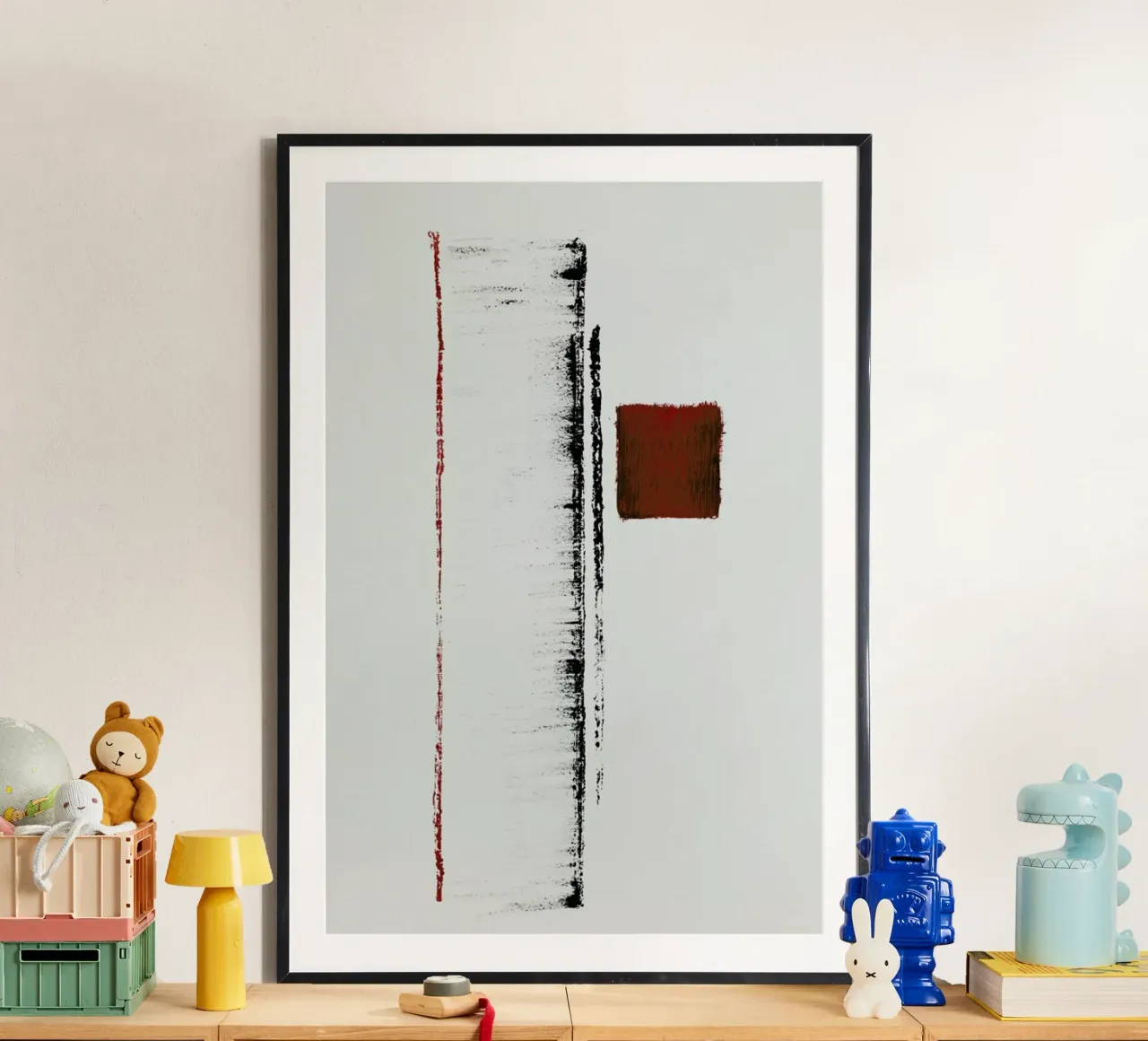 Black And Red Minimal Abstract carta hahnemühle da Ingrid Beddoes