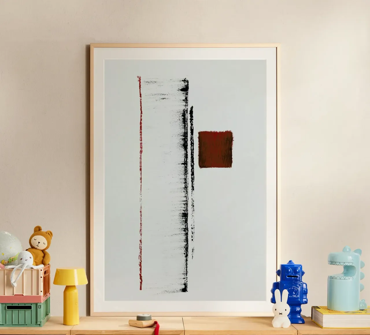 Black And Red Minimal Abstract carta hahnemühle da Ingrid Beddoes