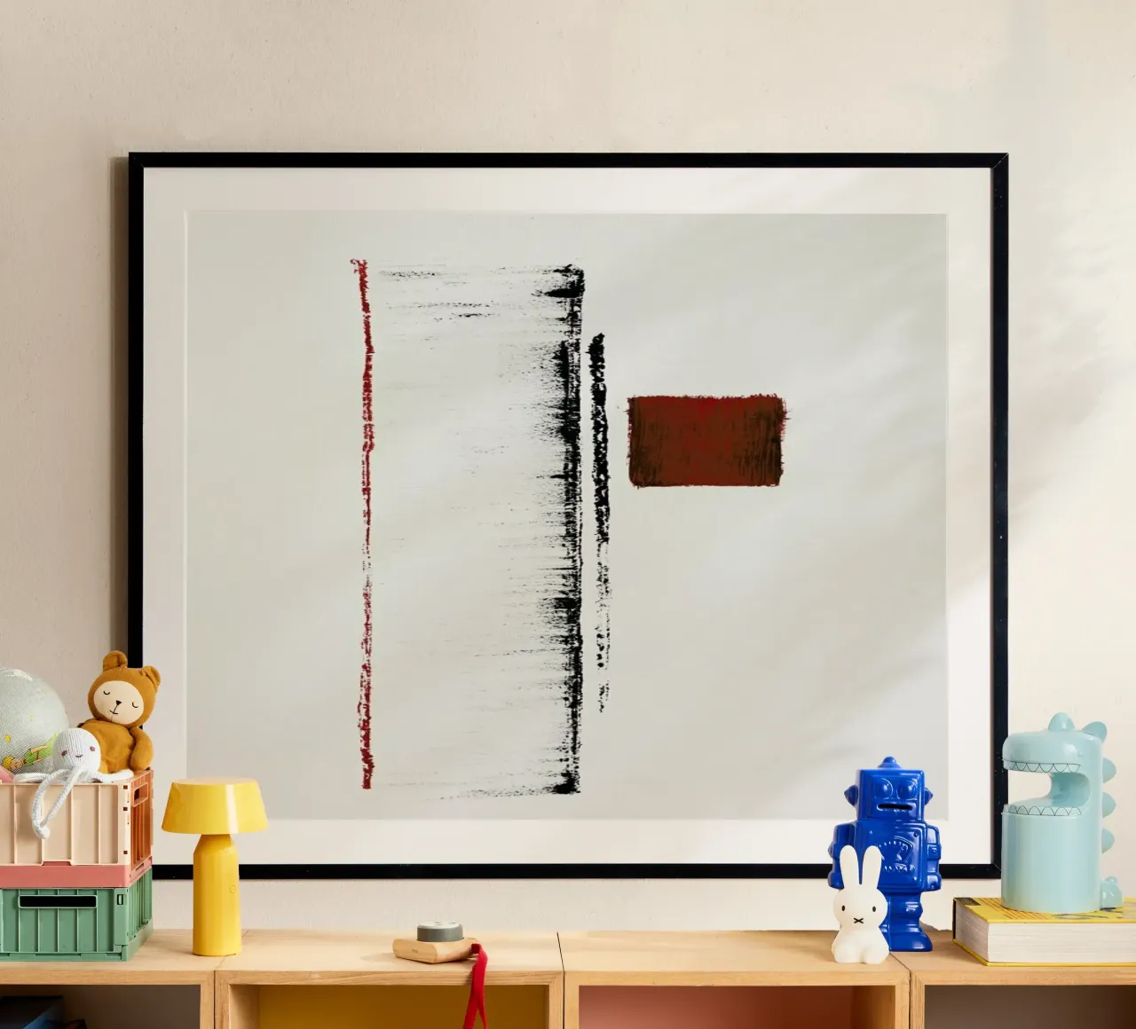 Black And Red Minimal Abstract carta hahnemühle da Ingrid Beddoes