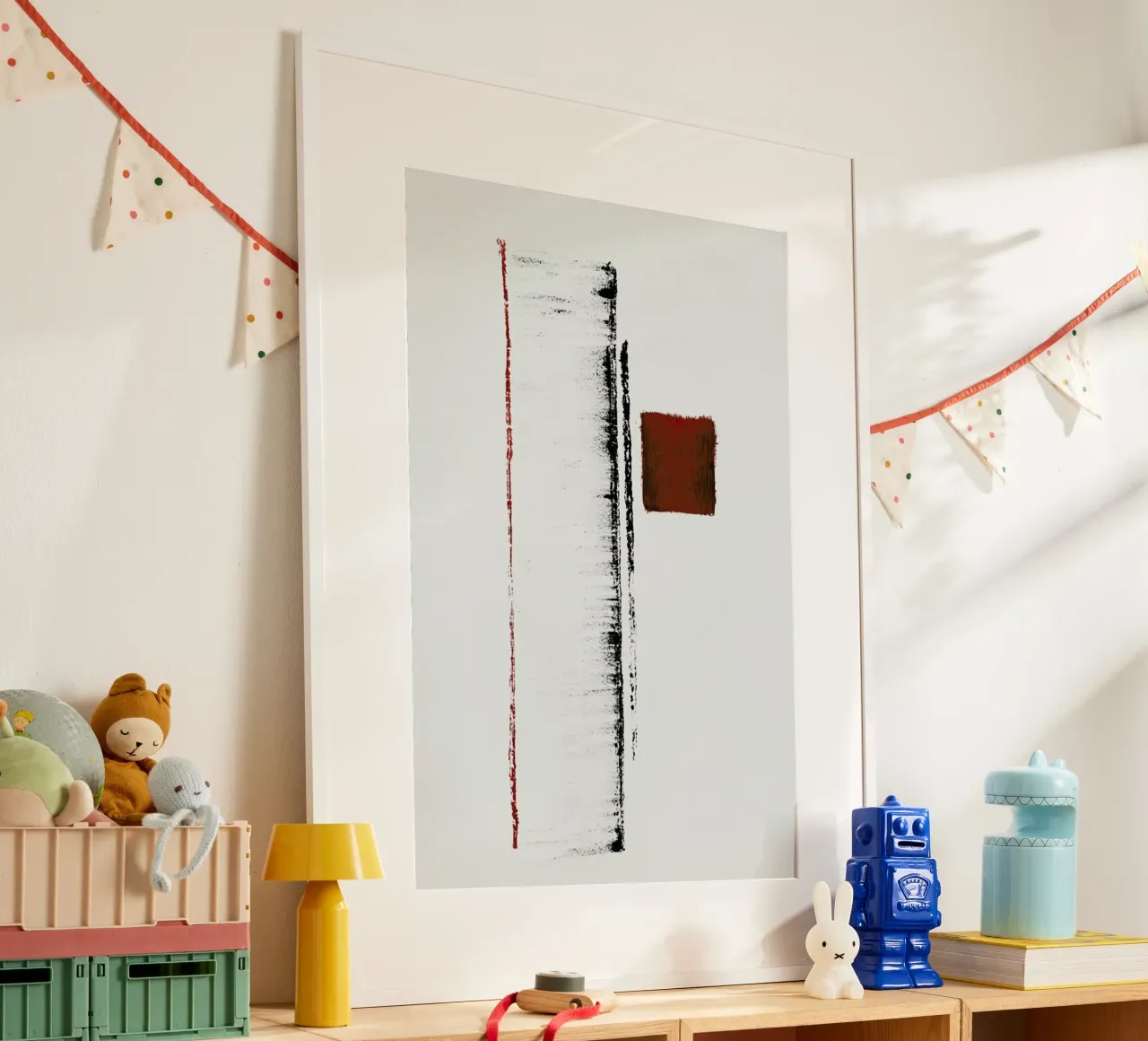 Black And Red Minimal Abstract carta hahnemühle da Ingrid Beddoes