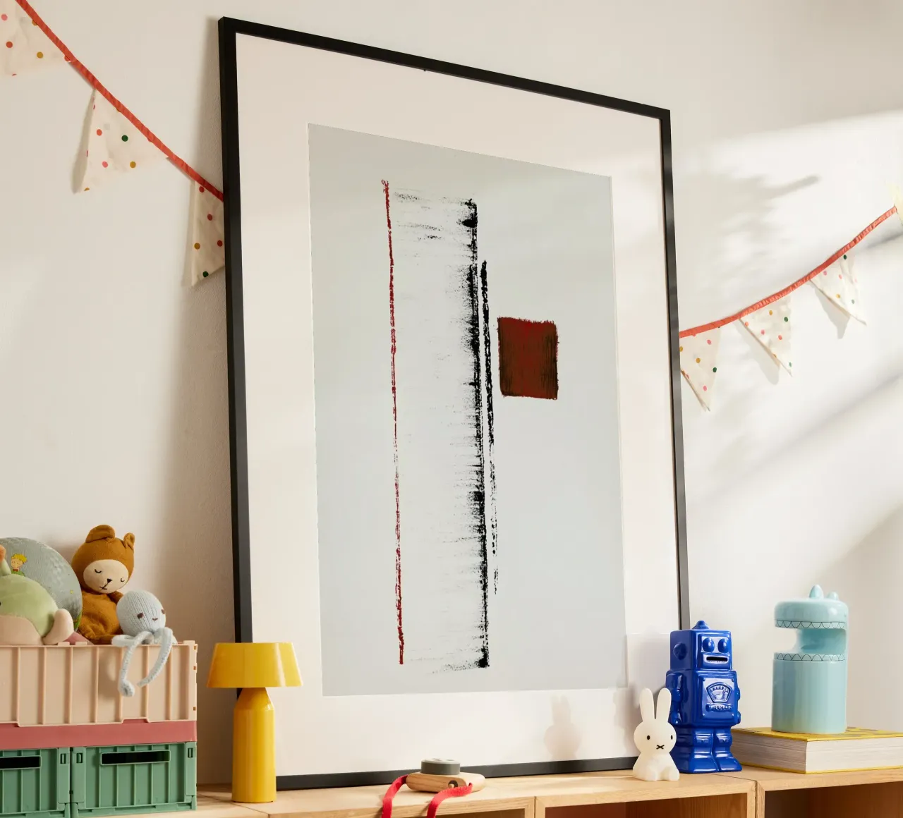 Black And Red Minimal Abstract carta hahnemühle da Ingrid Beddoes