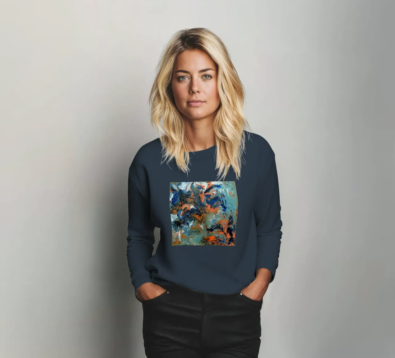 FLUIDITY sweatshirt by Thierry Vobmann Abstract painting