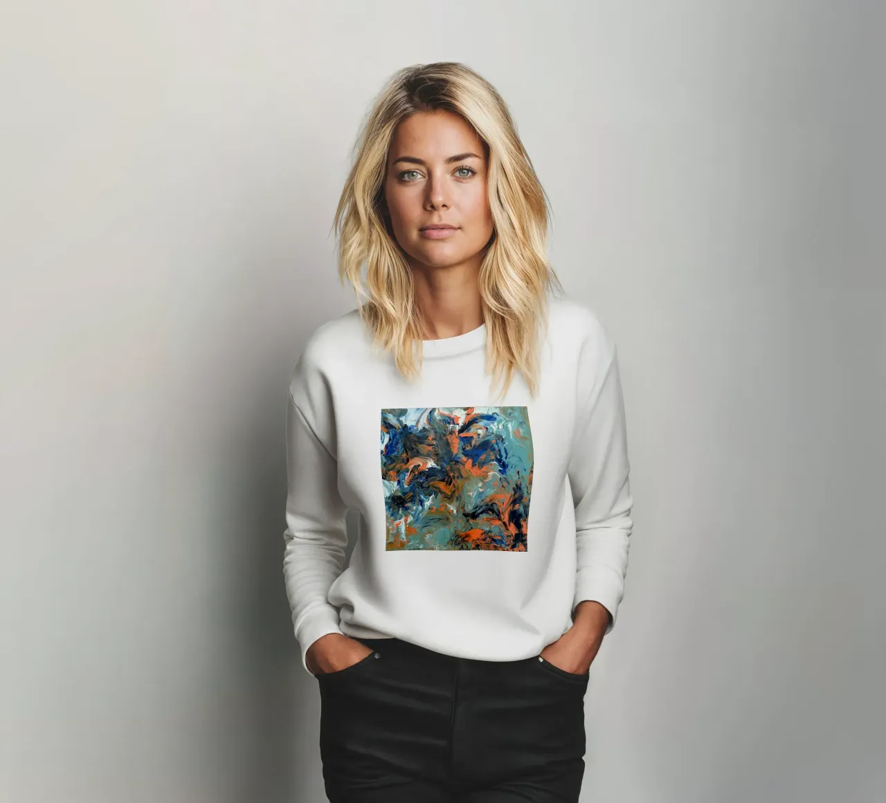 FLUIDITY felpa da Thierry Vobmann Abstract painting