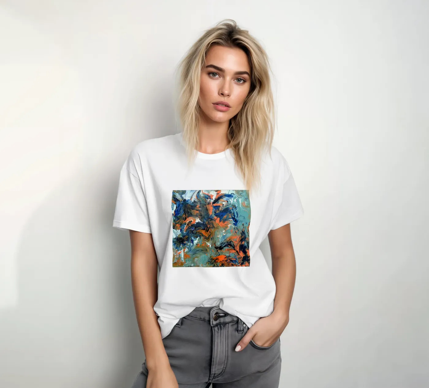FLUIDITY t-shirt da Thierry Vobmann Abstract painting