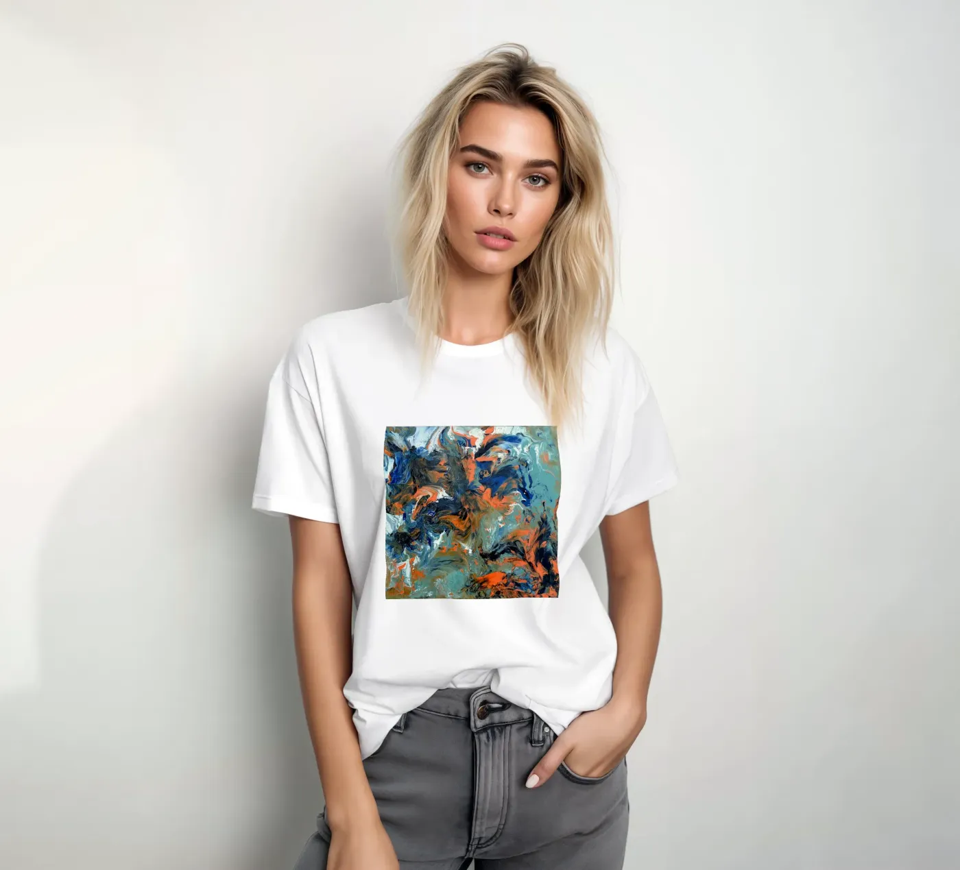 FLUIDITY t-shirt da Thierry Vobmann Abstract painting