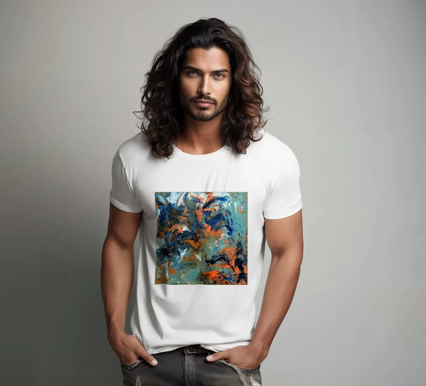 FLUIDITY t-shirt da Thierry Vobmann Abstract painting
