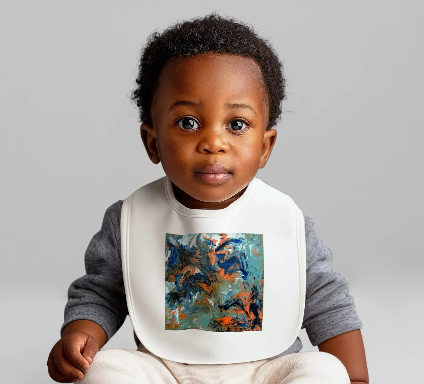 FLUIDITY baby bib by Thierry Vobmann Abstract painting