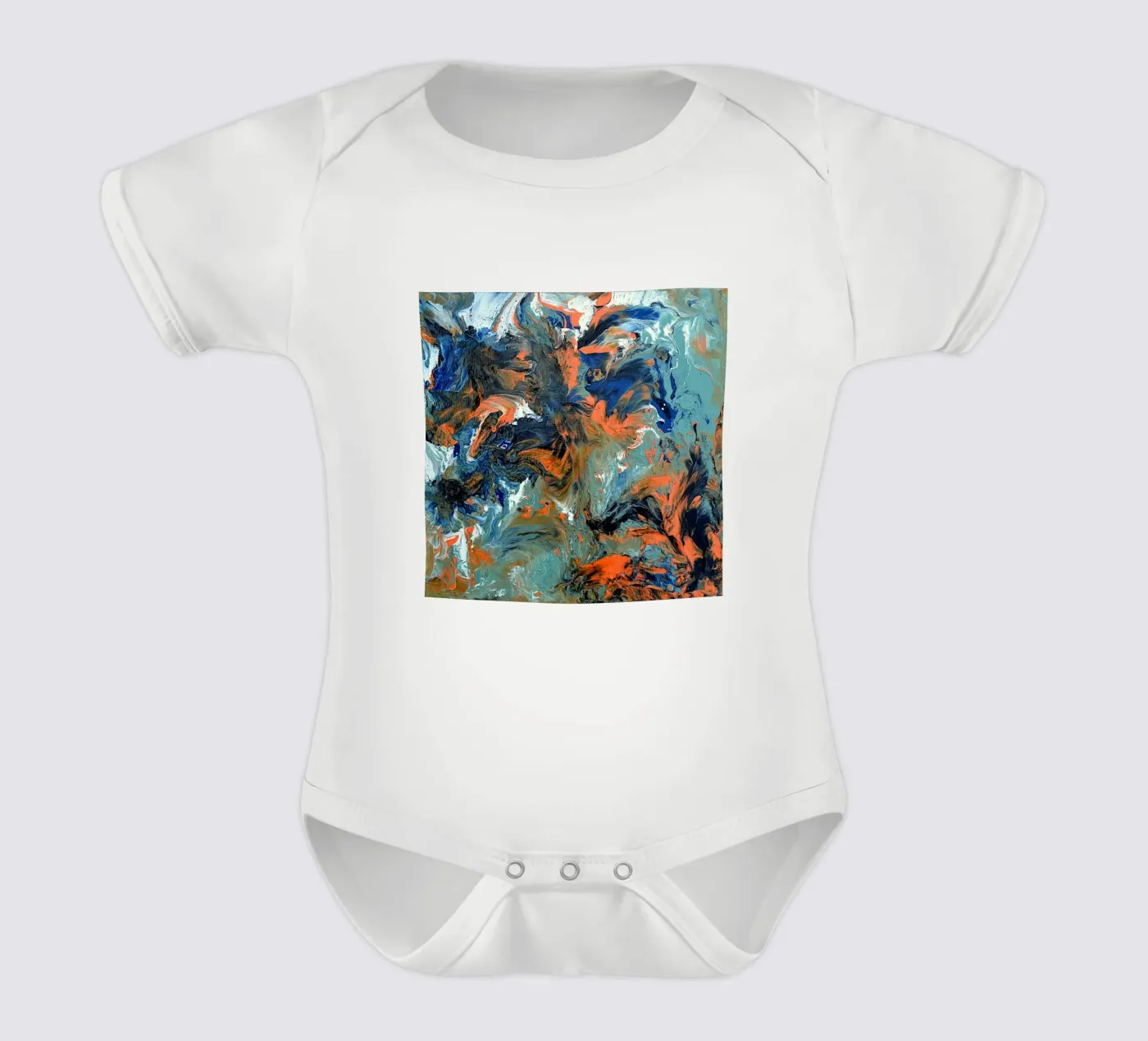 FLUIDITY short-sleeve baby romper by Thierry Vobmann Abstract painting
