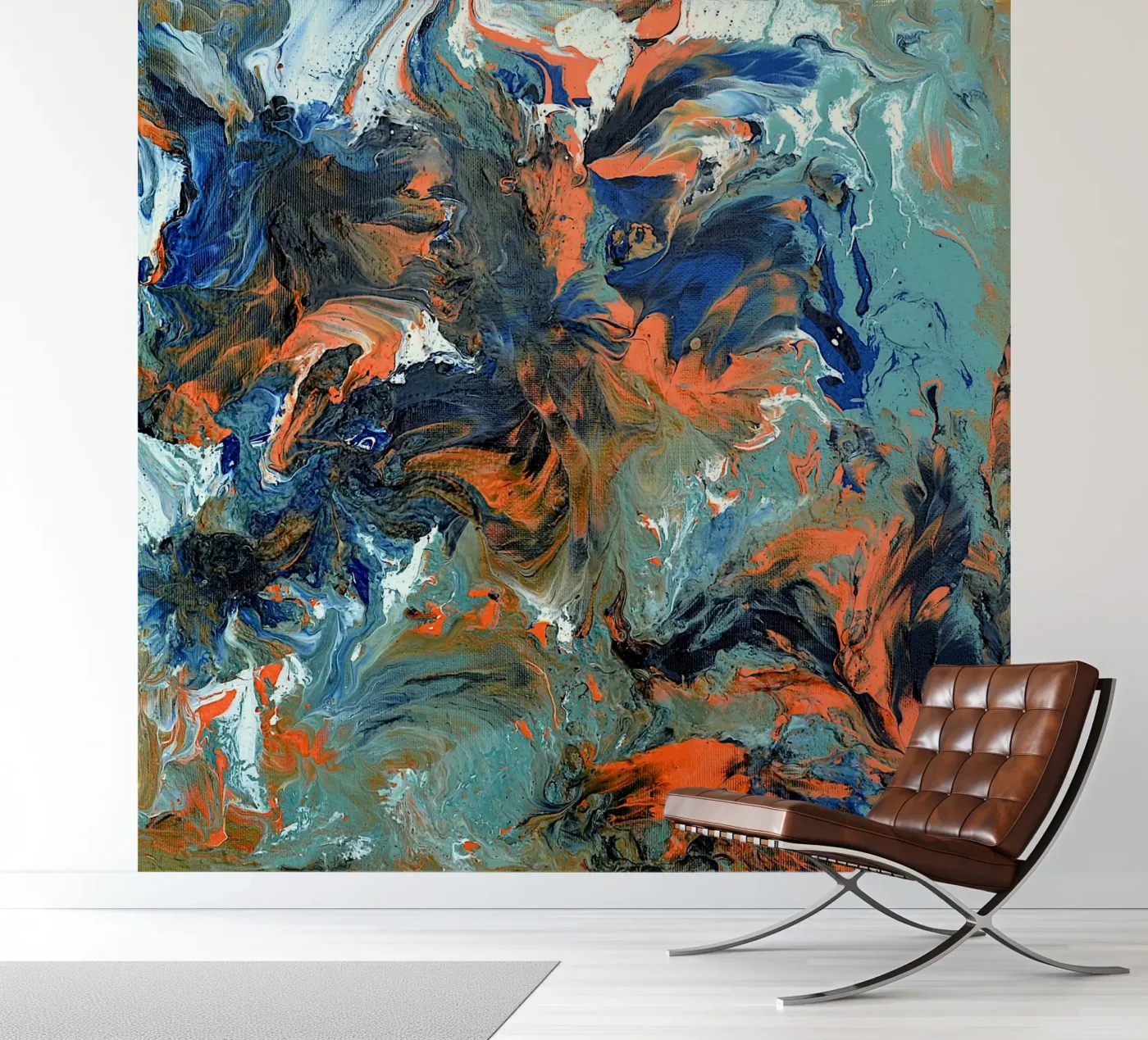 FLUIDITY fotobehang van Thierry Vobmann Abstract painting
