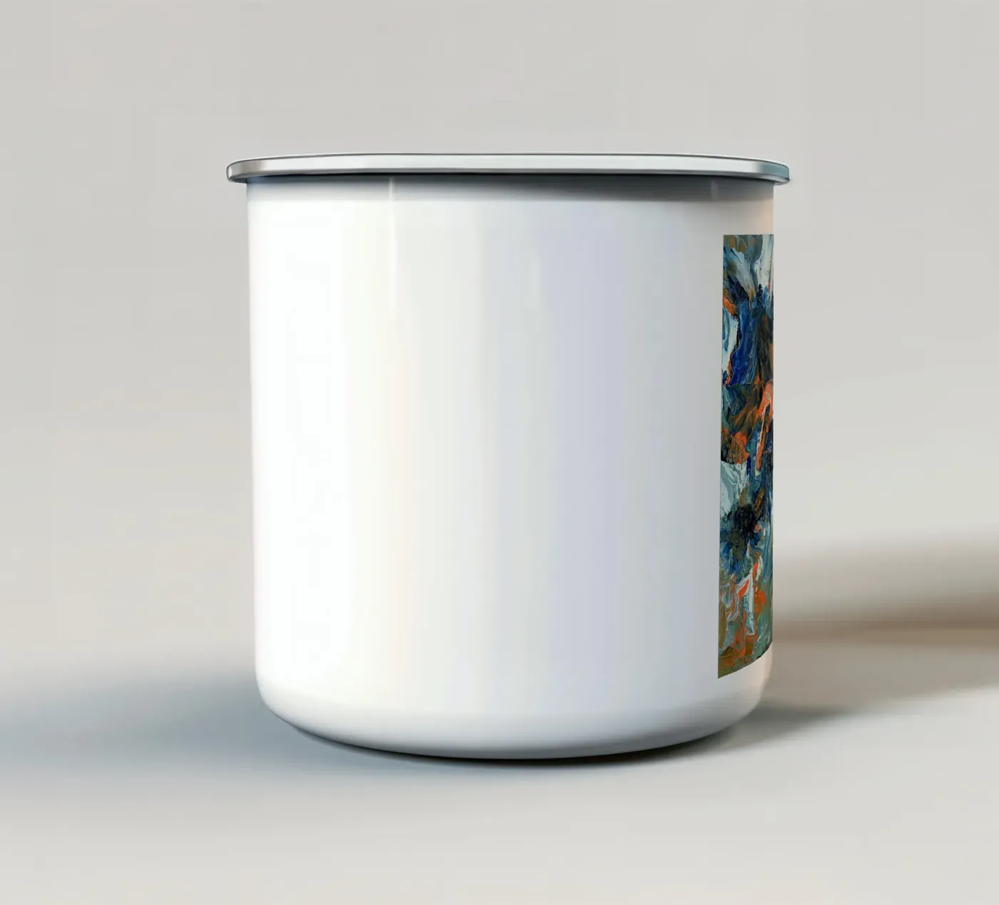 FLUIDITY enamel mug by Thierry Vobmann Abstract painting