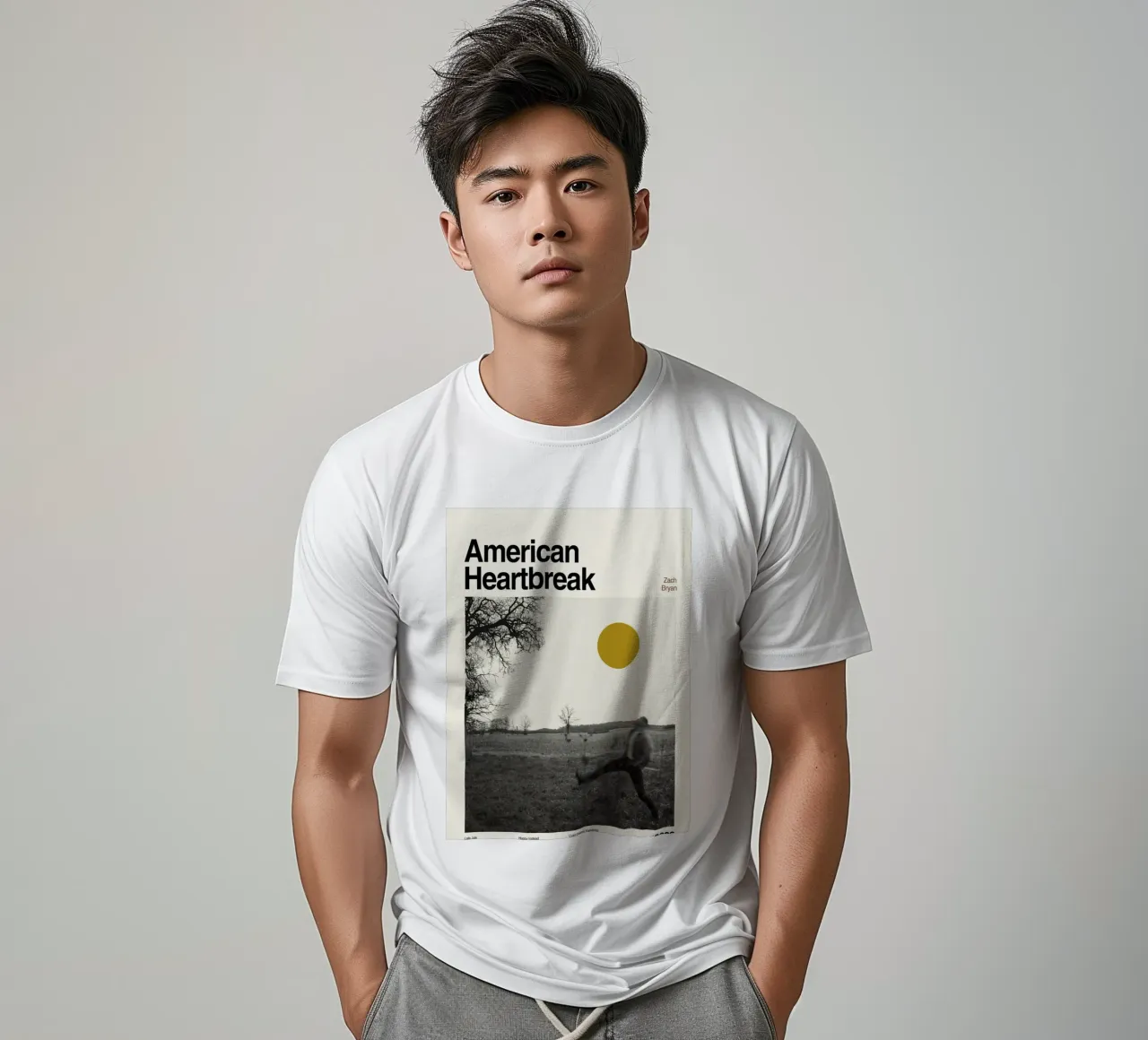 Zach Bryan Minimalist Album Cover American Heartbreak t-shirt by guesmatarko