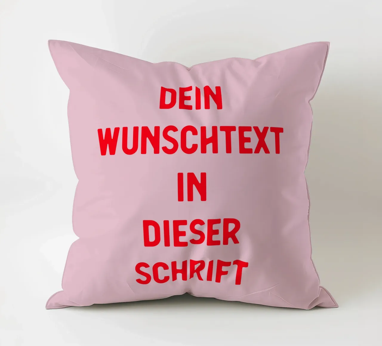 Wunschtext rosa rot Kissen von WORTSPIEL