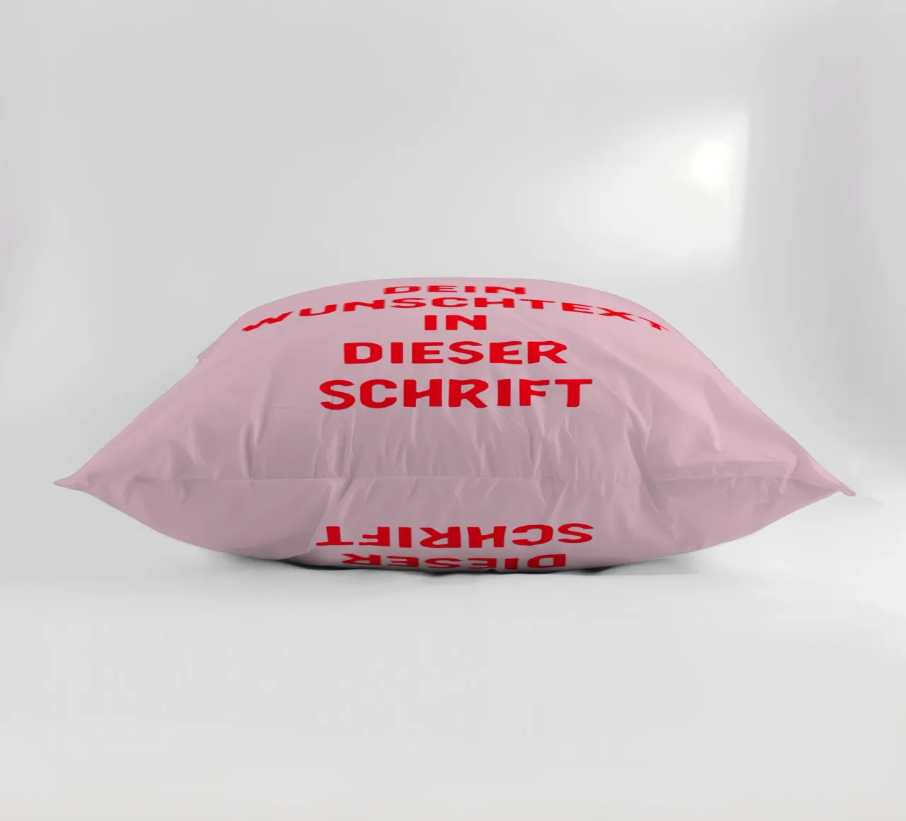 Wunschtext rosa rot Kissen von WORTSPIEL
