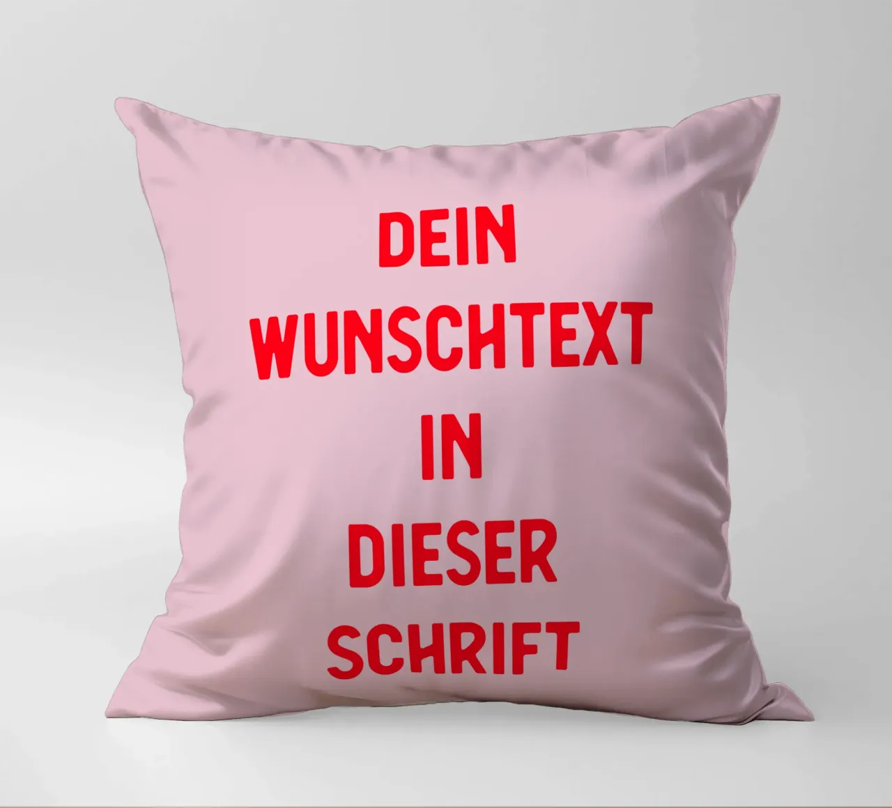 Wunschtext rosa rot Kissen von WORTSPIEL