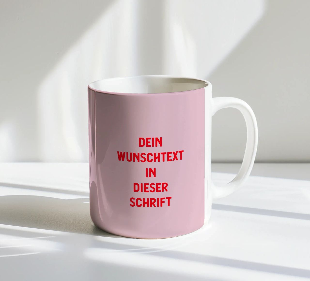 Wunschtext rosa rot tazza in ceramica da WORTSPIEL