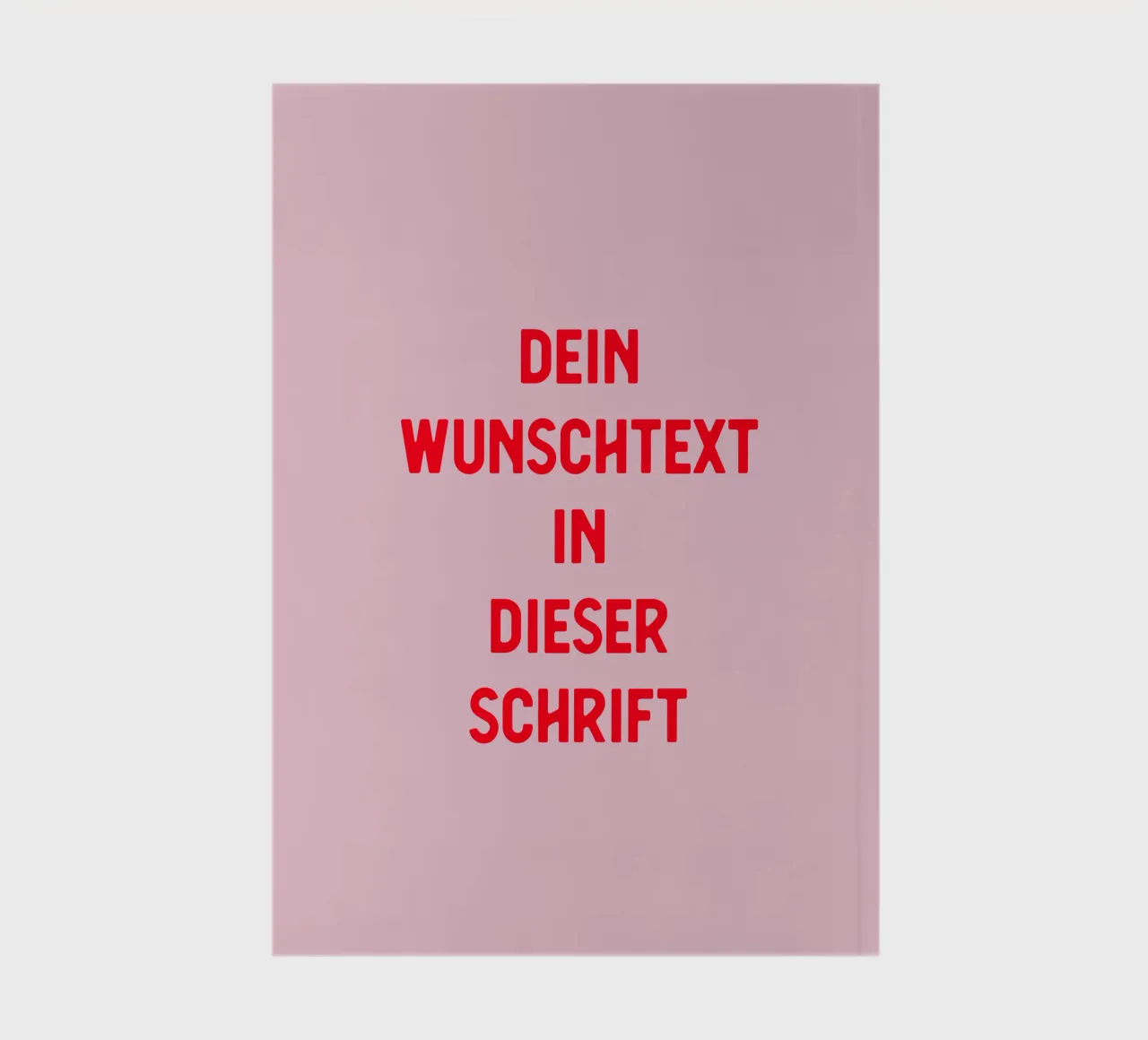 Wunschtext rosa rot notebook by WORTSPIEL