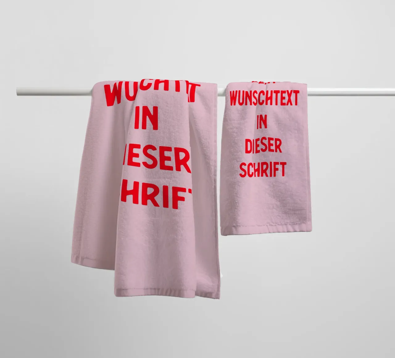 Wunschtext rosa rot asciugamano da bagno da WORTSPIEL