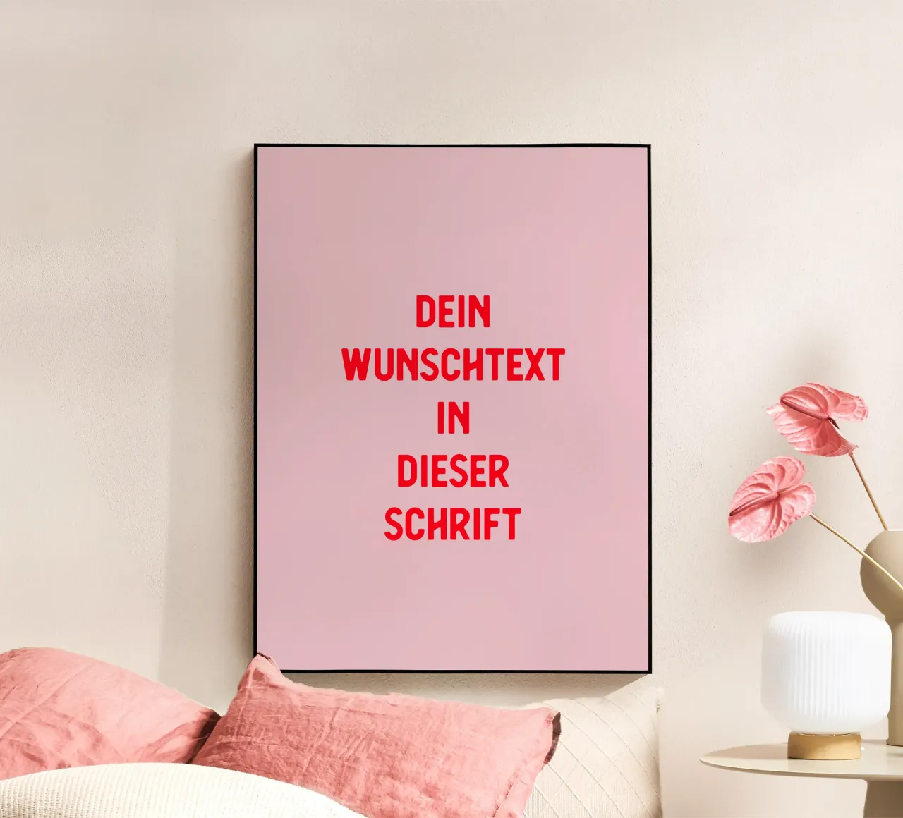 Wunschtext rosa rot plexiglass da WORTSPIEL