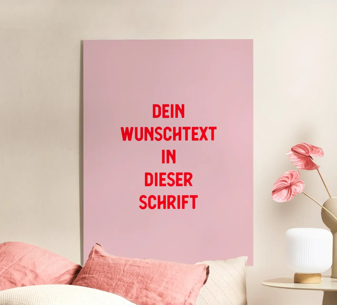 Wunschtext rosa rot plexiglass da WORTSPIEL