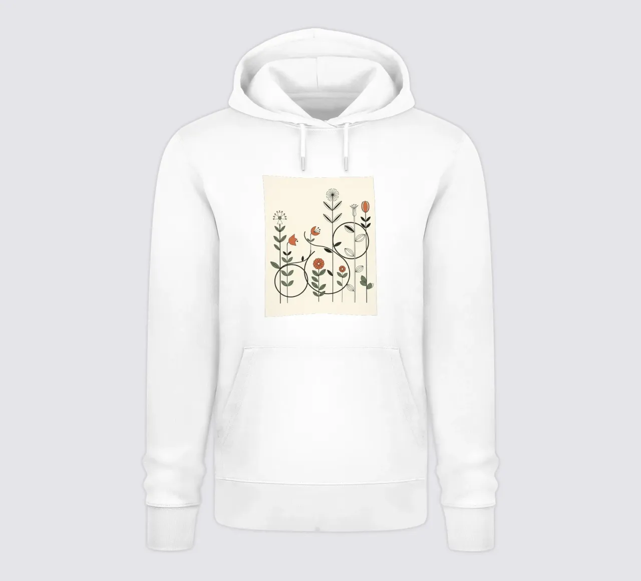 Floral bauhaus #017: Abstract Botanical Serenade felpa con cappuccio da Zen Design