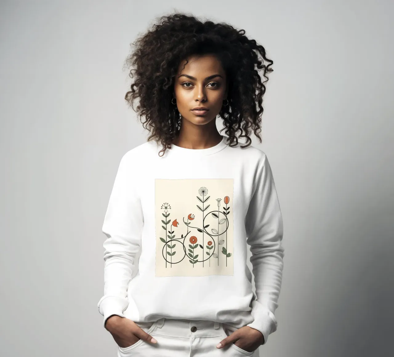 Floral bauhaus #017: Abstract Botanical Serenade felpa da Zen Design