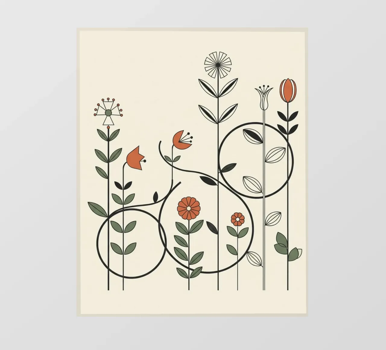 Floral bauhaus #017: Abstract Botanical Serenade telo in pvc da Zen Design