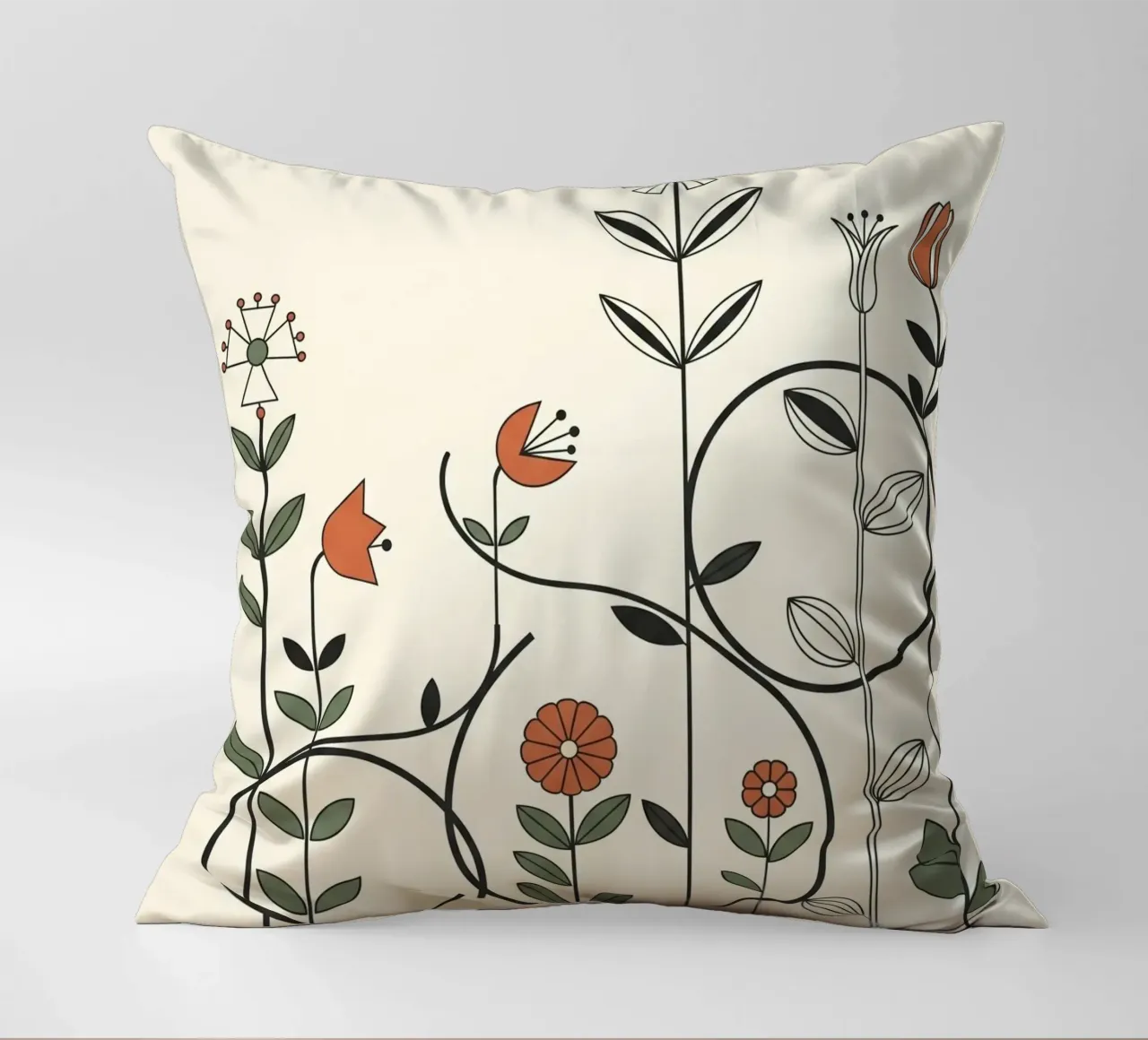 Floral bauhaus #017: Abstract Botanical Serenade cuscino da Zen Design