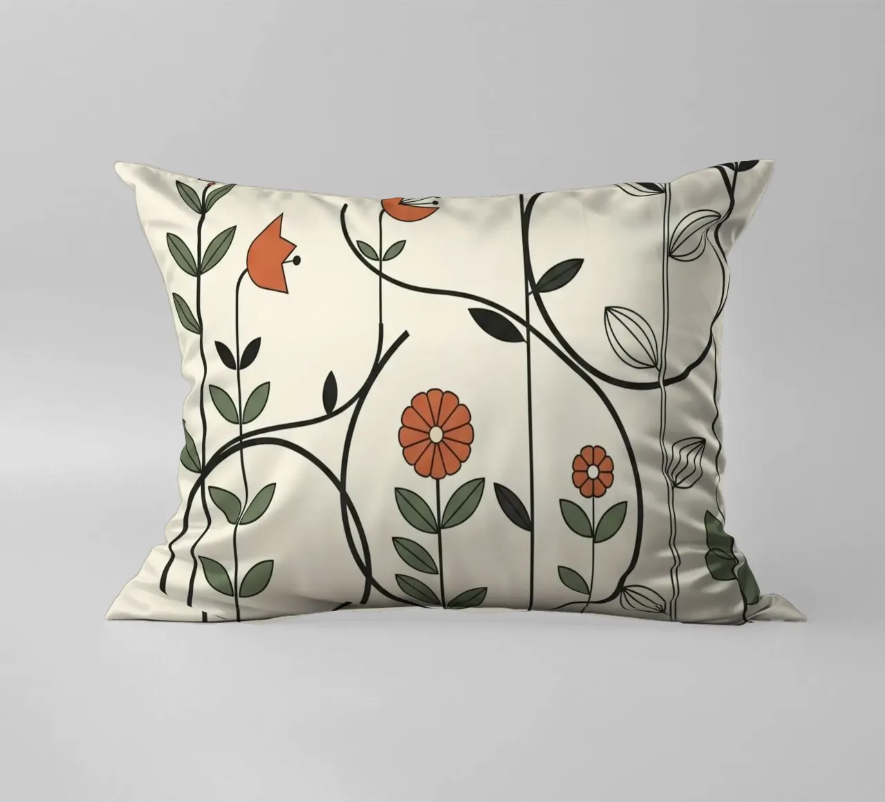 Floral bauhaus #017: Abstract Botanical Serenade cuscino da Zen Design
