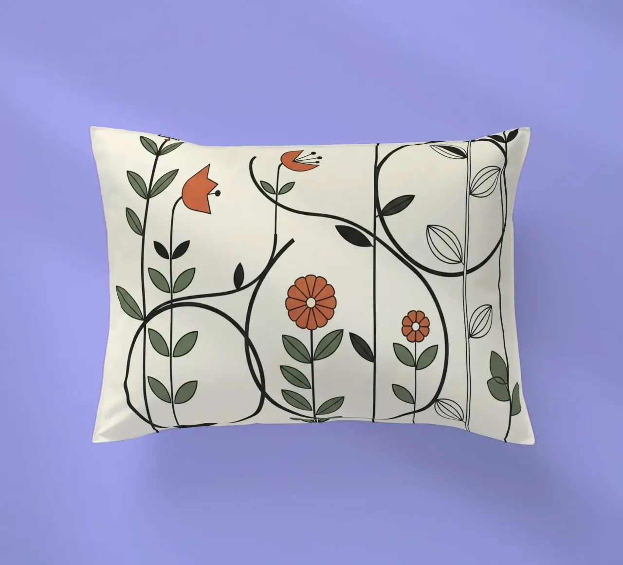 Floral bauhaus #017: Abstract Botanical Serenade cuscino da Zen Design