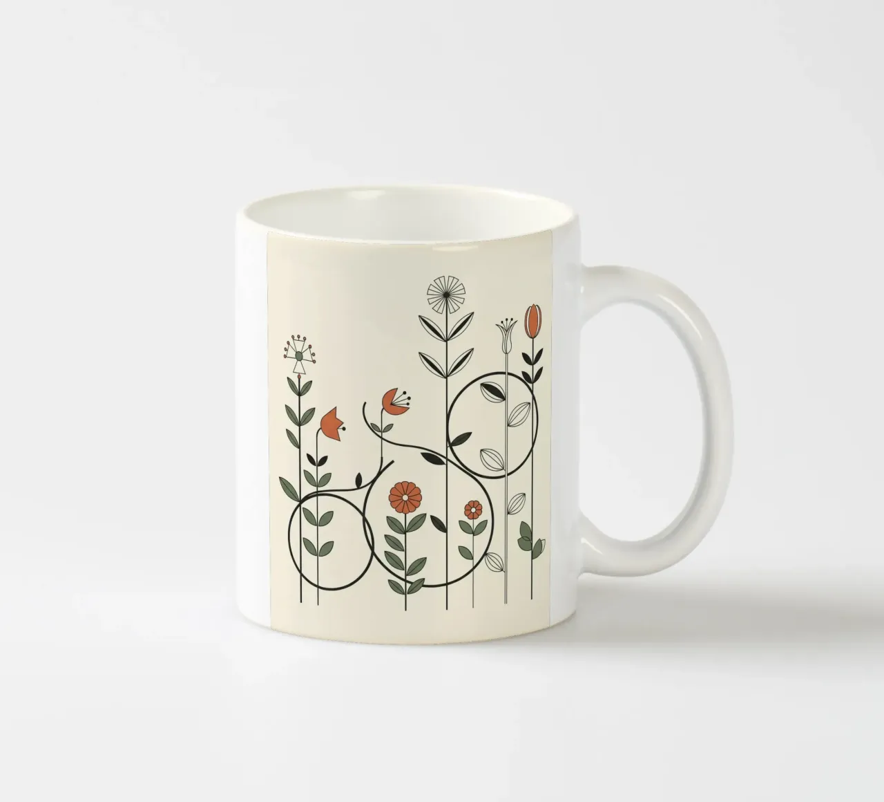 Floral bauhaus #017: Abstract Botanical Serenade tazza in ceramica da Zen Design
