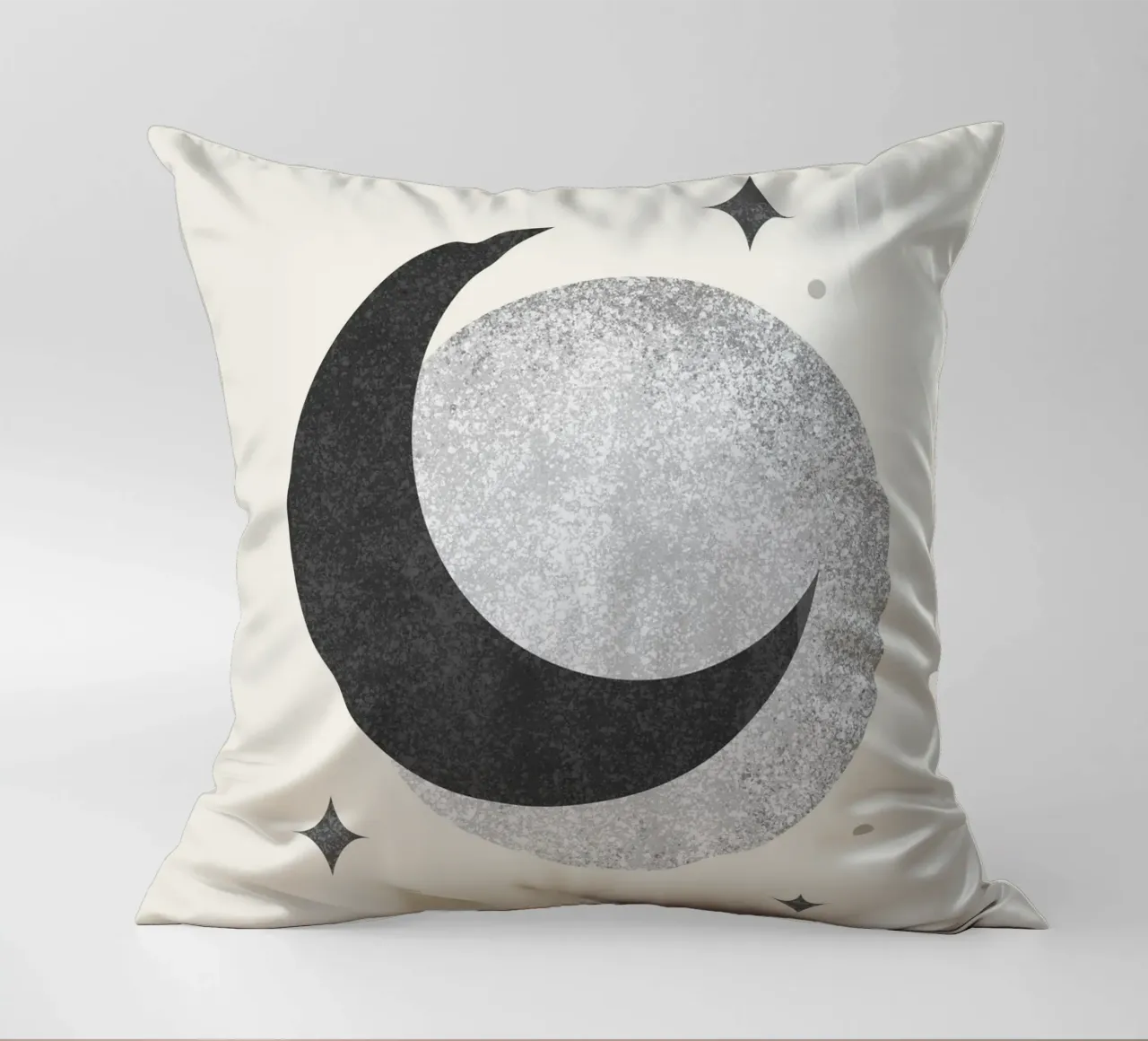 Scintilla di luna in bianco e nero cuscino da MoonlightPrint