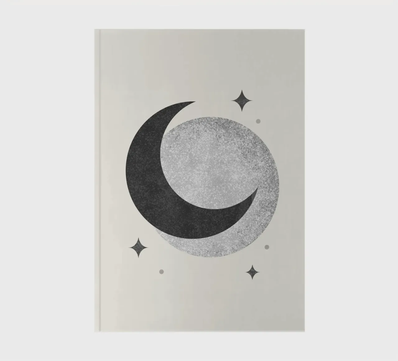 Moon Spark Black and White notebook by MoonlightPrint