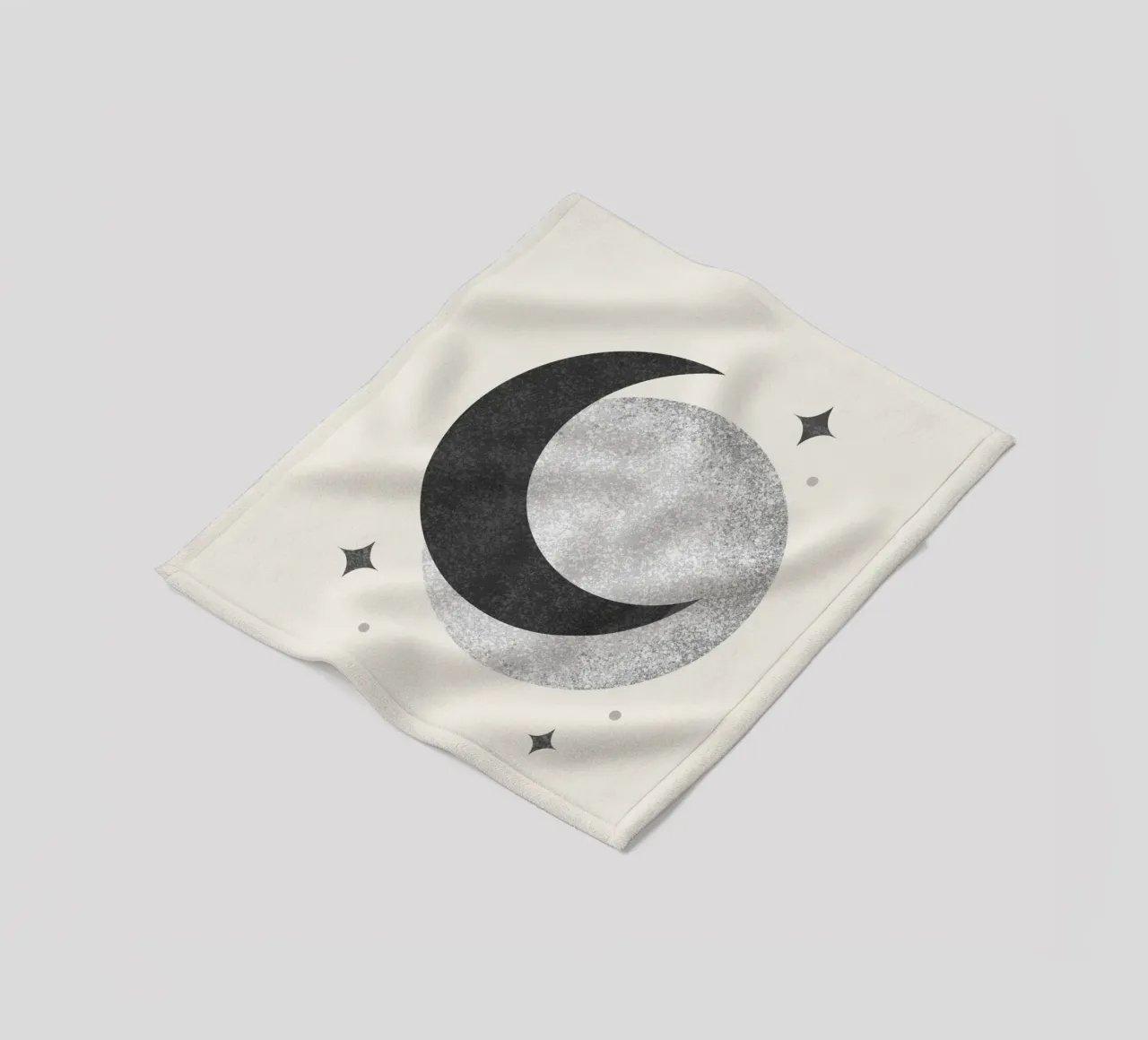 Scintilla di luna in bianco e nero coperta in pile da MoonlightPrint