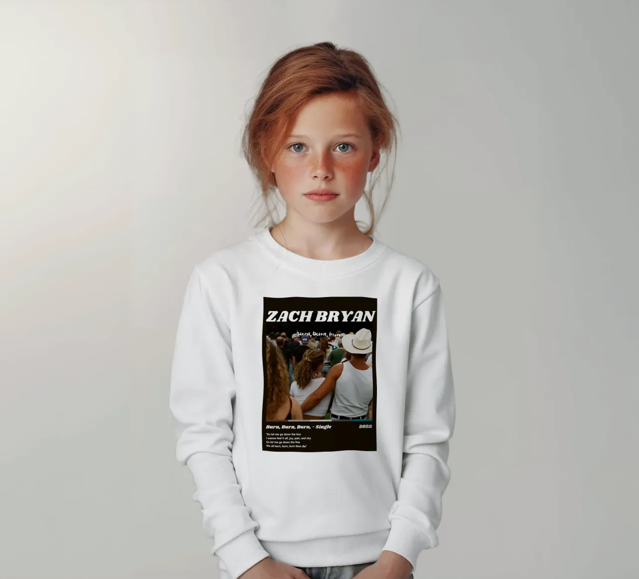 Zach Bryan Alternative Burn, Burn, Burn, Cover kids sweatshirt by guesmatarko
