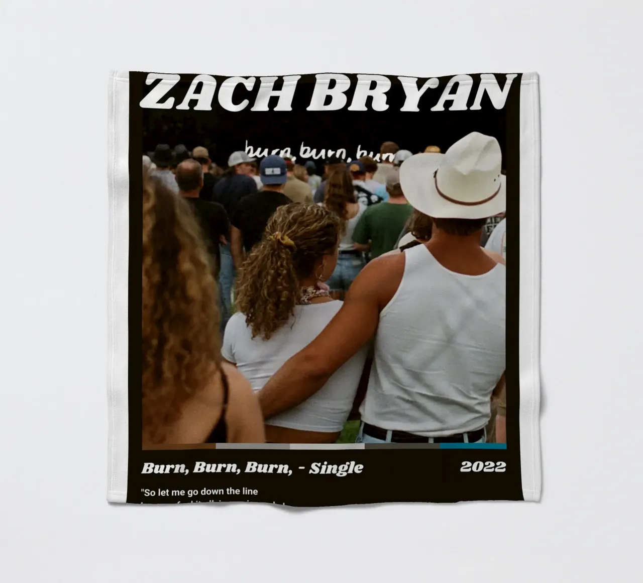 Zach Bryan Alternative Burn, Burn, Burn, Cover fleece blanket by guesmatarko