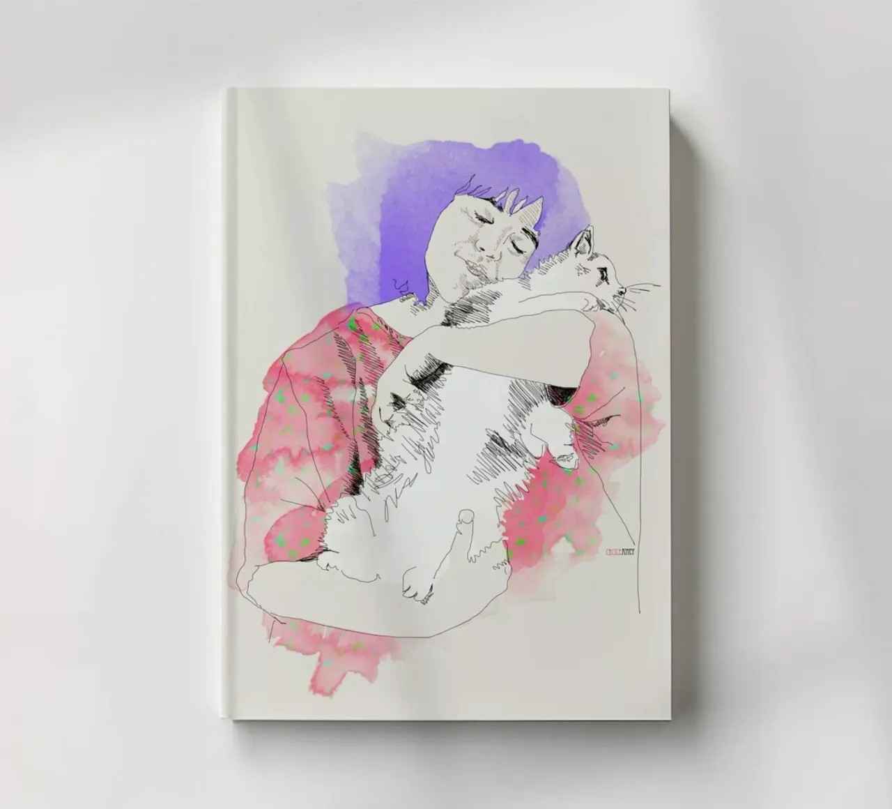 Purring notebook by La Belette Rose