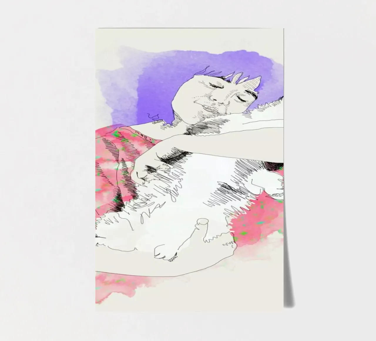 Purring sticker sheet by La Belette Rose