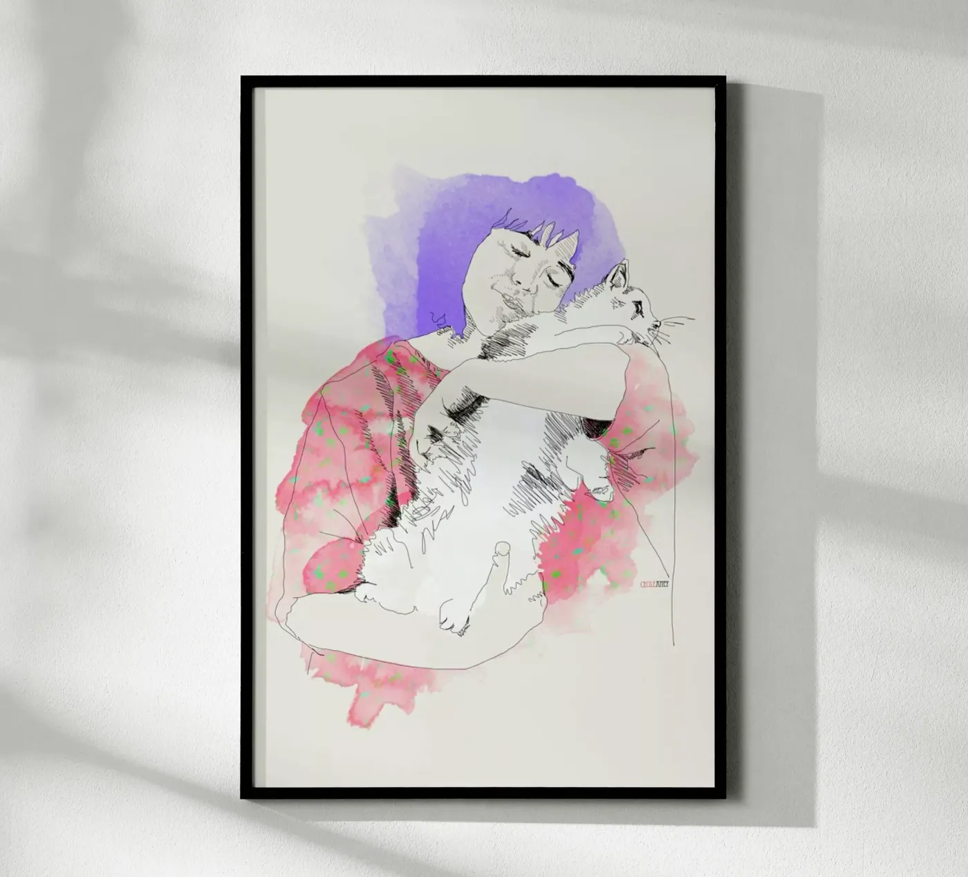 Purring poster by La Belette Rose