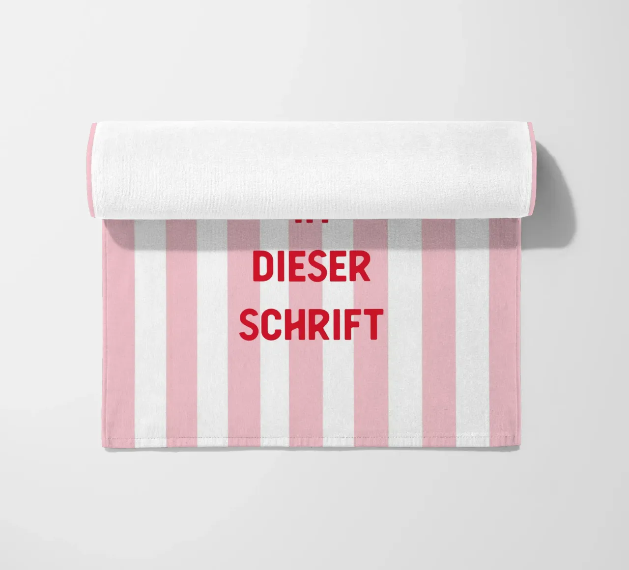 Wunschtext auf rosa Streifen telo mare da WORTSPIEL