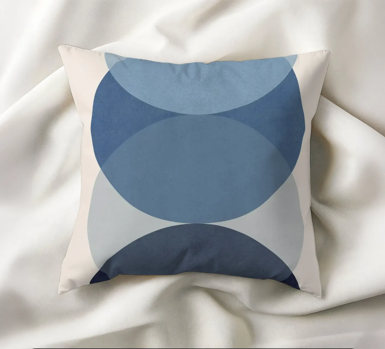 Circle Half-circle - Blue Shades decorative cushion by MoonlightPrint