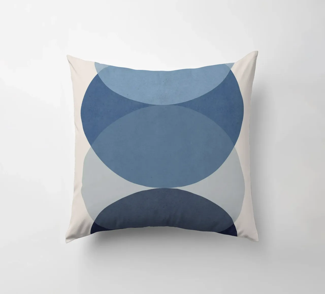 Circle Half-circle - Blue Shades decorative cushion by MoonlightPrint
