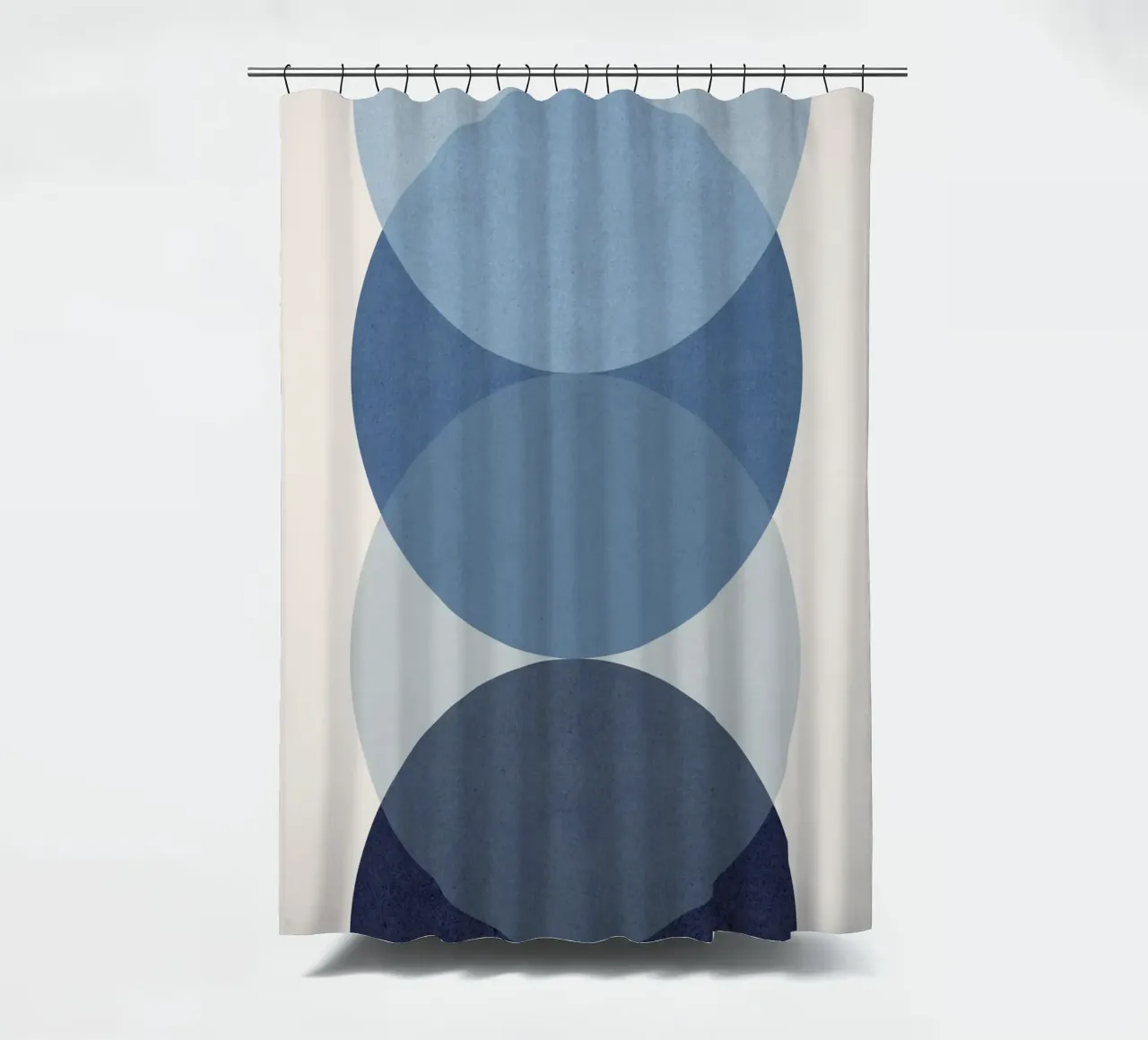 Semicírculo circular - Tonos azules cortina de baño de MoonlightPrint