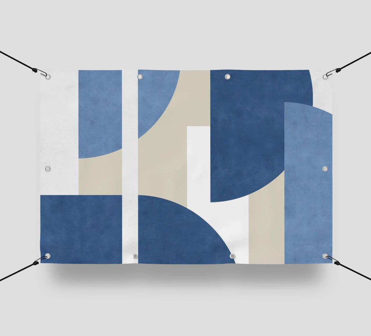 Composizione colorblock a mezzaluna - Blu telo in pvc da MoonlightPrint