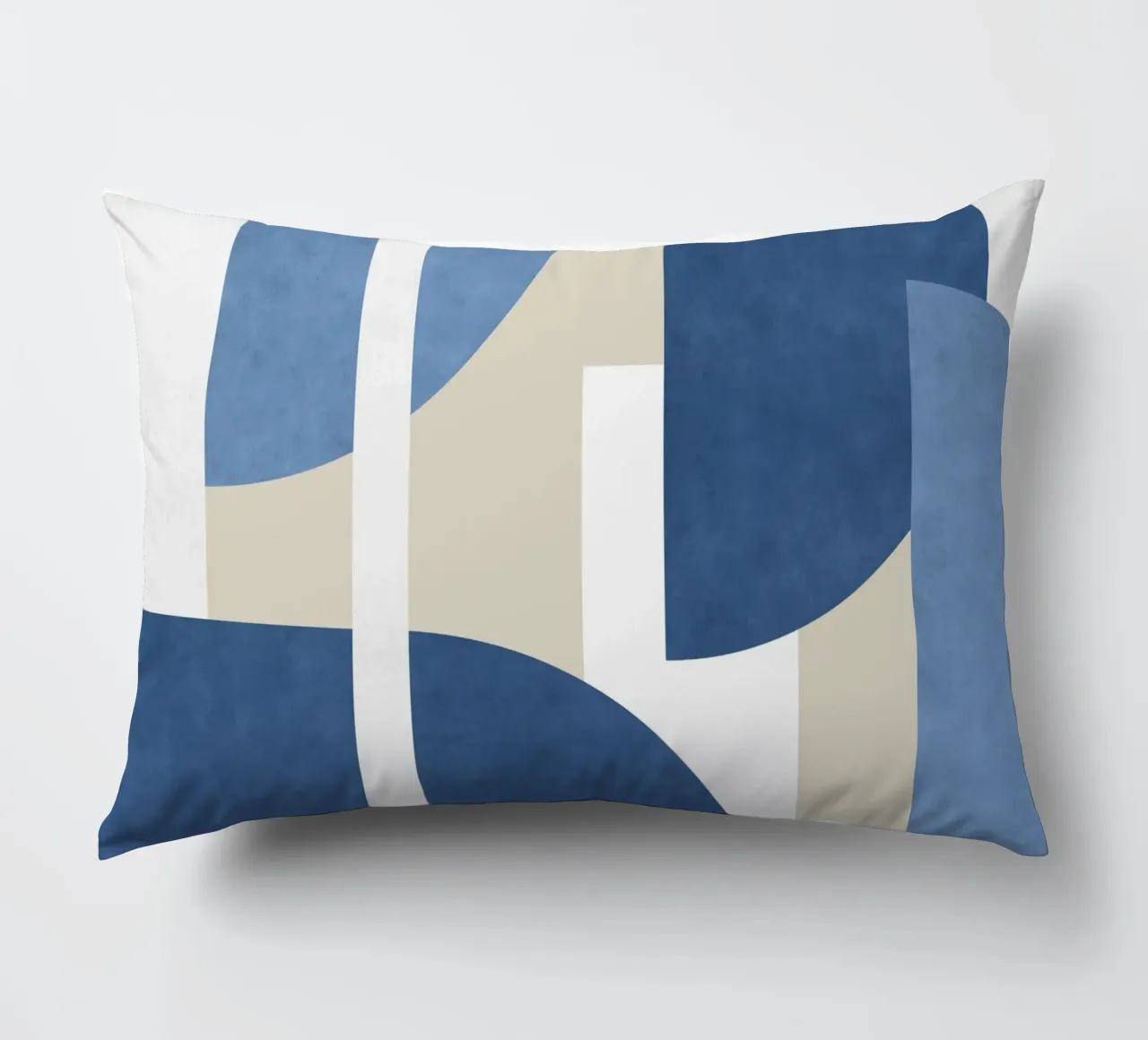 Composizione colorblock a mezzaluna - Blu cuscino da MoonlightPrint