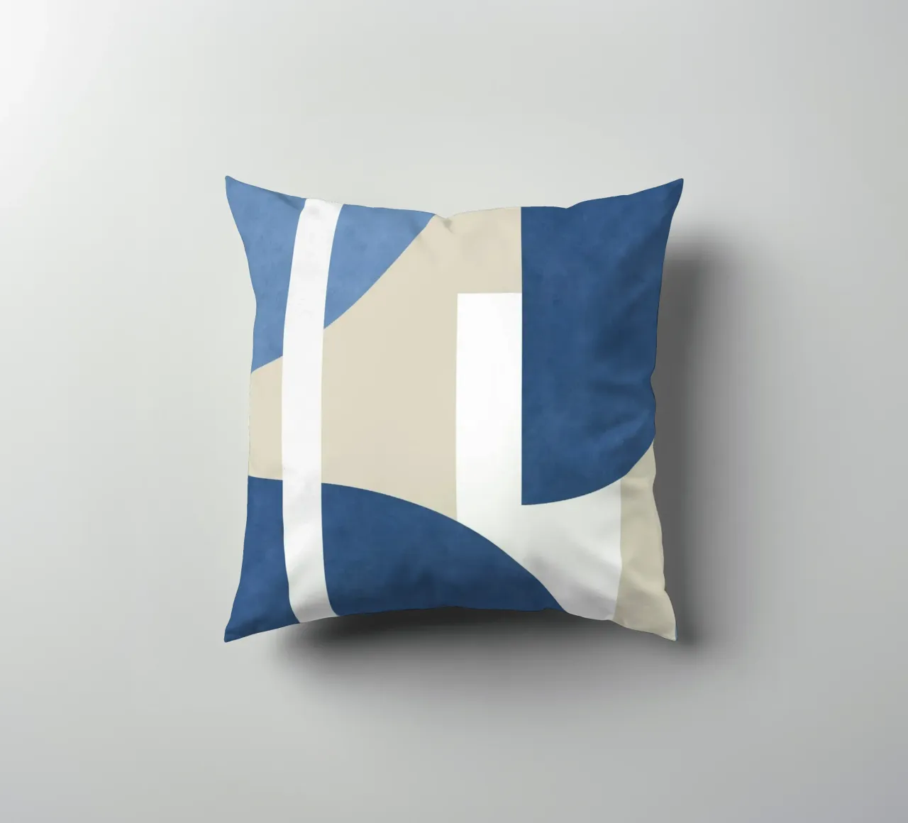 Composizione colorblock a mezzaluna - Blu cuscino da MoonlightPrint