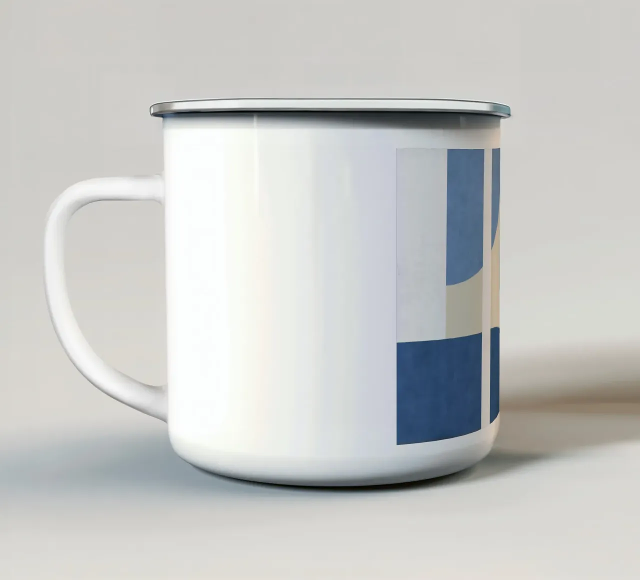 Composizione colorblock a mezzaluna - Blu tazza in smalto da MoonlightPrint