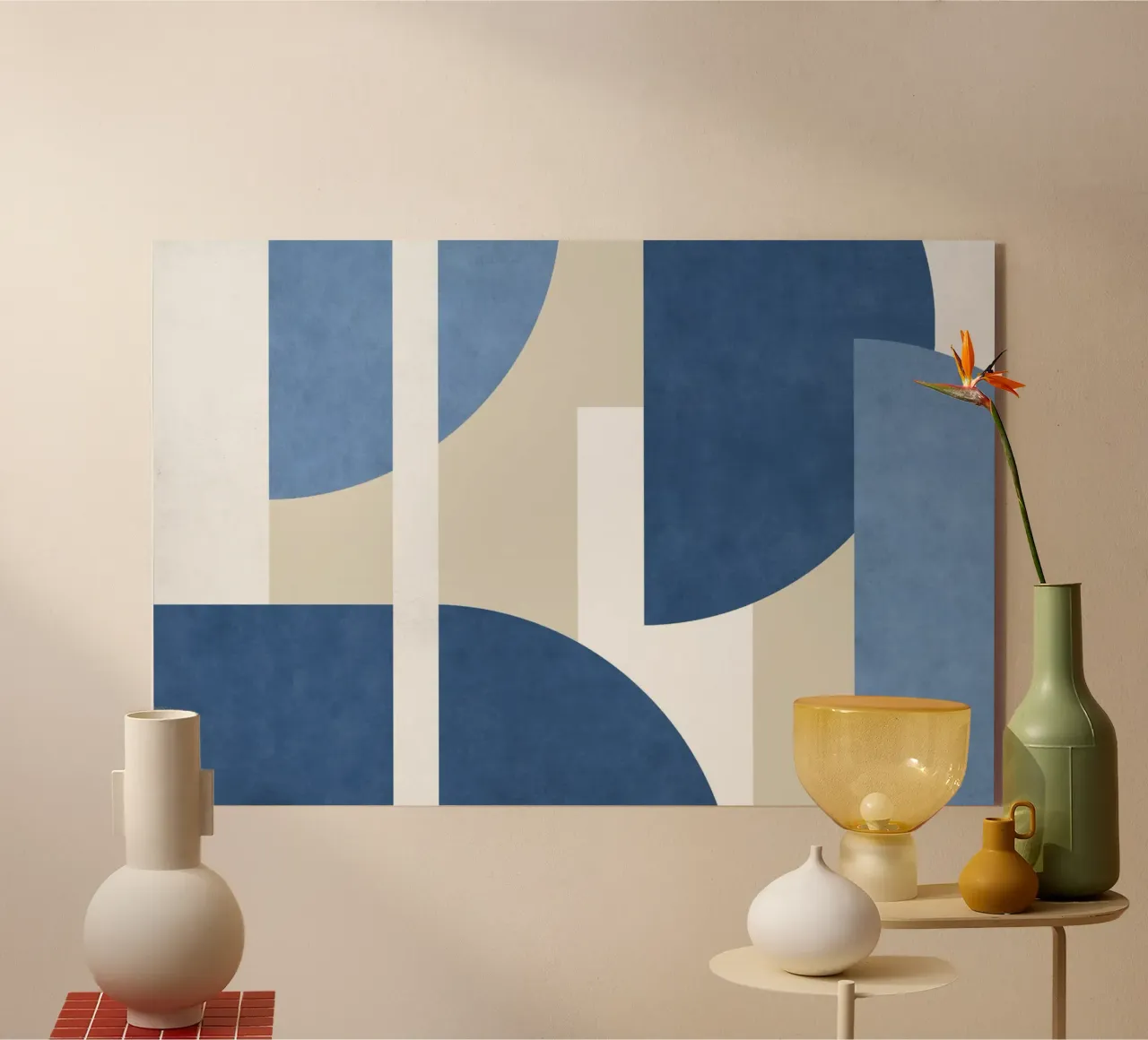 Composizione colorblock a mezzaluna - Blu plexiglass da MoonlightPrint