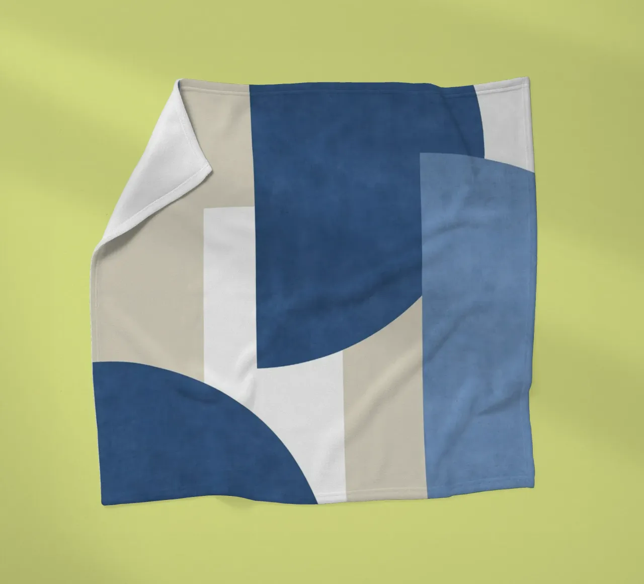 Composizione colorblock a mezzaluna - Blu coperta in pile da MoonlightPrint