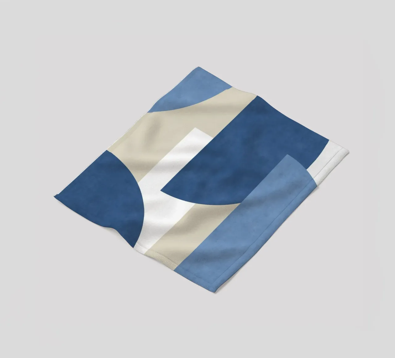 Composizione colorblock a mezzaluna - Blu coperta in pile da MoonlightPrint