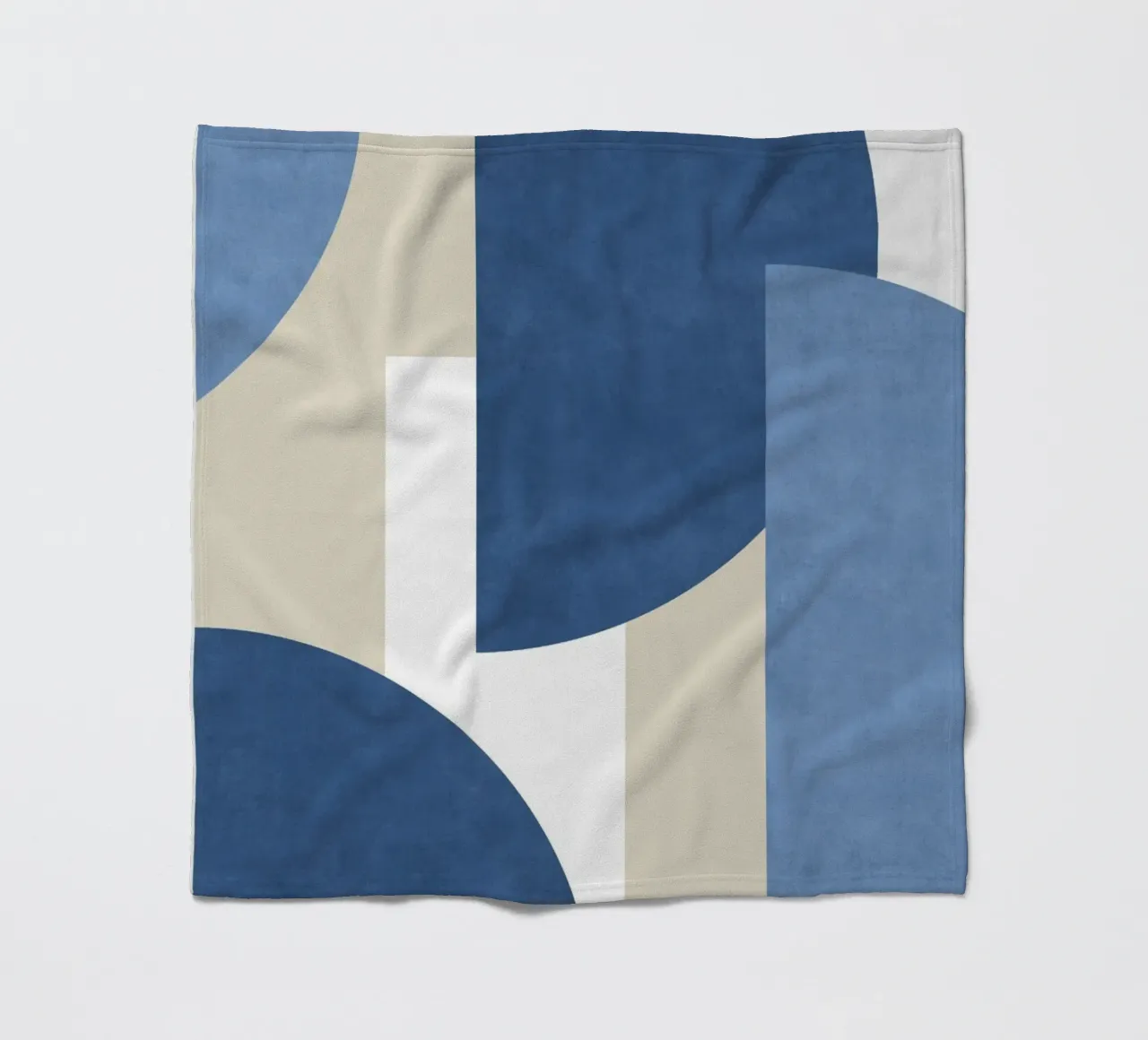 Composizione colorblock a mezzaluna - Blu coperta in pile da MoonlightPrint